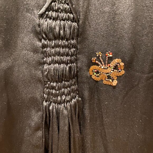 The House of Adair 1920s Hand-Beaded Silk Satin Evening Dress | Art Deco Couture - Picture 9 of 14